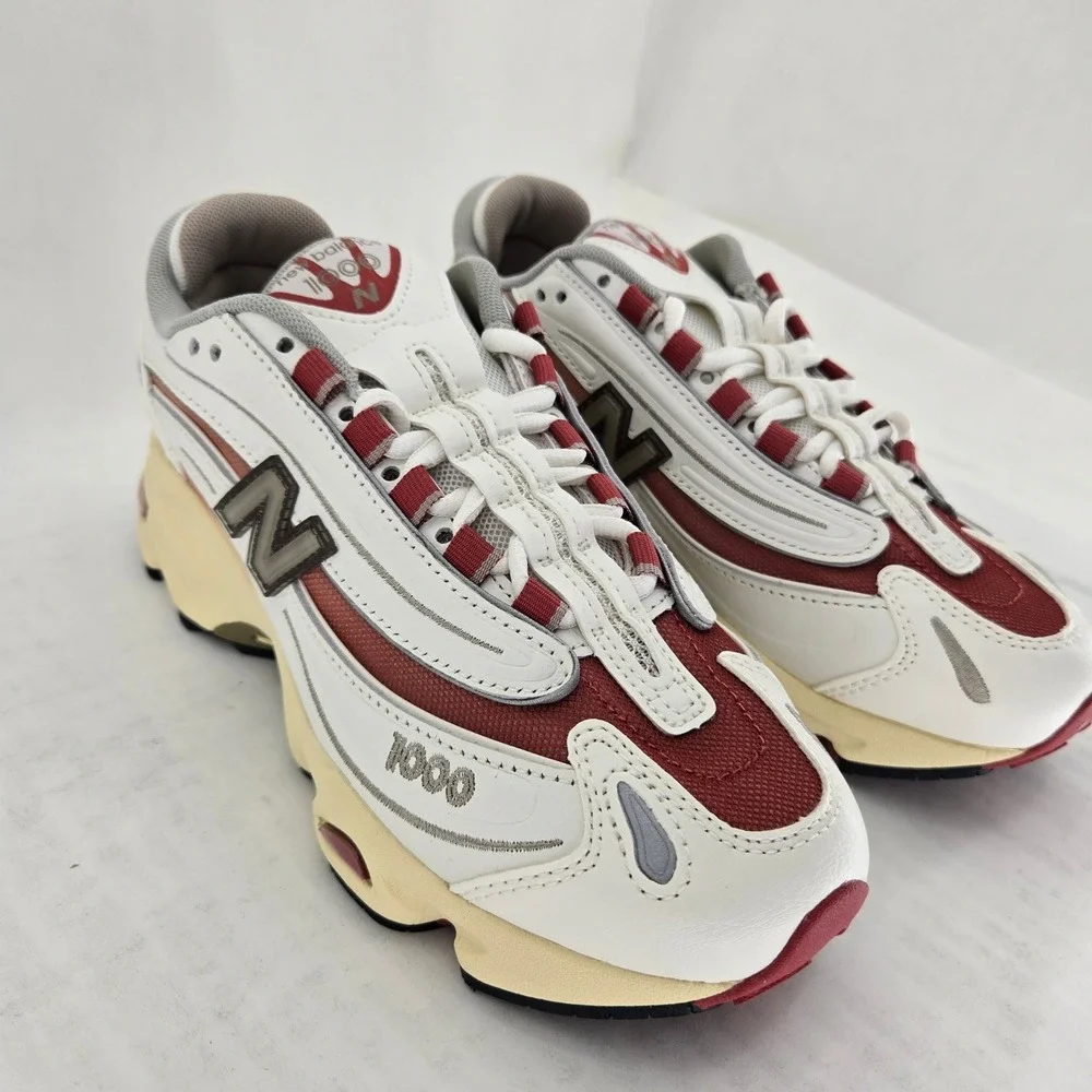 New Balance 1000 White Red M1000CB Mens 4.5 Womens 6 Retro Running Shoes